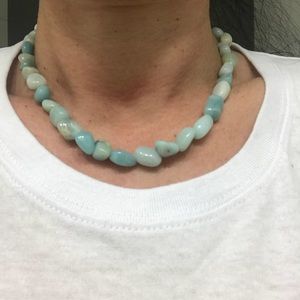 Amazonite stone choker necklace